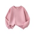 thumbnail image 1 of PMVFHDE Clearance Girls Long Sleeve Sweatshirt Casual Crew Neck Ribbed Tops Loose Fit Pullover,Pink,12-13 Years, 1 of 3