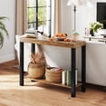 thumbnail image 2 of Gymax 2-Tier Home Bar Table w/ Open Shelves Sofa Side Table w/ Storage for Home, 2 of 10