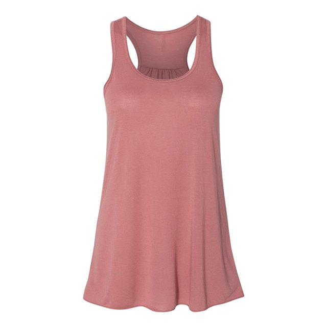 Bella Ladies Flowy Racerback Tank, L, Mauve