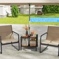thumbnail image 3 of Patiojoy Outdoor Side Table with 1.57" Umbrella Hole 2-Tier Patio Metal End Table with Storage Shelf 2PCS, 3 of 9