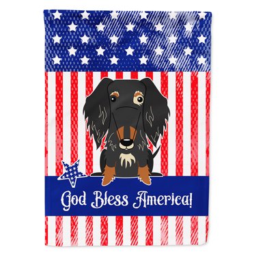 Carolines Treasures BB3123GF Patriotique USA Wire Haired Dachshund Dapple Garden Taille Drapeau