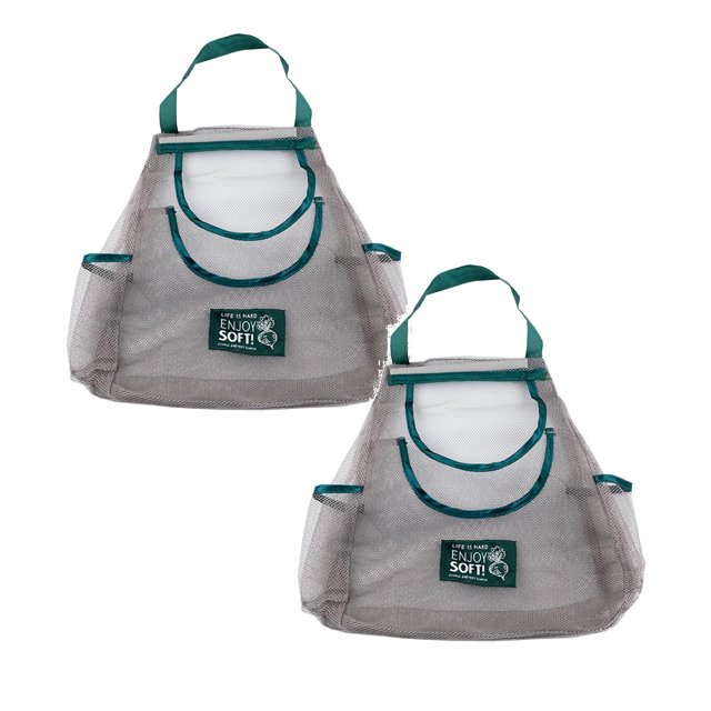 Oleegame 2PC Produce Storage Household Fruit And Vegetable Mesh Bag Foldable Tote Shopping Bag Reusable Tote Bag Recycling Storage Tote Bag With Side Pockets