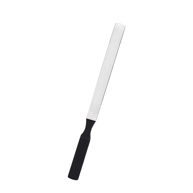 Stainless Steel Nail File - 7” Length, 4 Textured Surfaces, for Fingernails/Toenails, Coarse/Fine, Durable, Portable, Ideal for Manicure/Pedicure, Black Handle