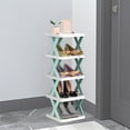thumbnail image 1 of TopLLC Shoe Rack Organizer Fashion Scandinavian Style Household Storage Shelves Multilayer Detachable Living Room Dormitory Organizing Rack DIY Simplistic Shoe Racks Plastic Five Tier DIY Simple Shelf, 1 of 6