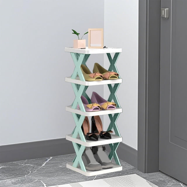 TopLLC Shoe Rack Organizer Fashion Scandinavian Style Household Storage Shelves Multilayer Detachable Living Room Dormitory Organizing Rack DIY Simplistic Shoe Racks Plastic Five Tier DIY Simple Shelf