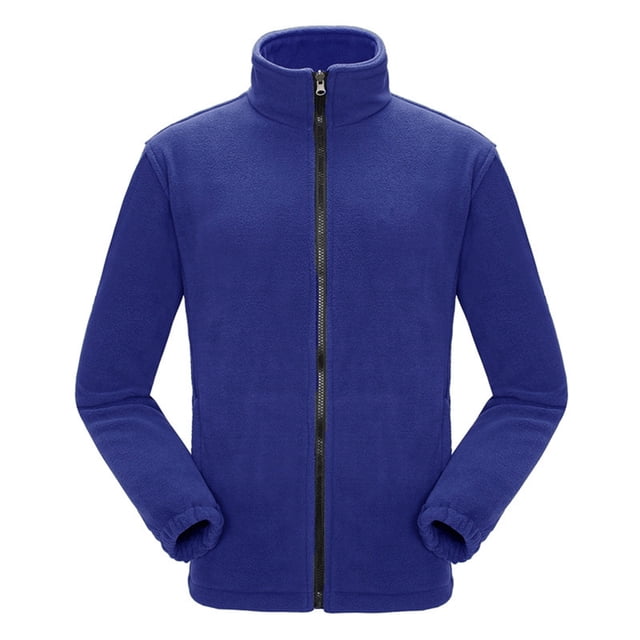 LSLJS Women's Warm Double-sided Fleece Jacket with Thickened Outdoor Charging Jacket Inner Liner( Dark Blue, S)