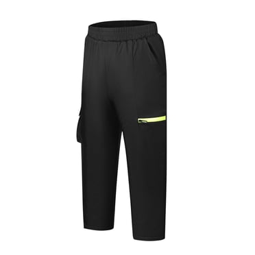 Zwiiyzr Pantalon de Randonnée Doublé en Molleton pour Garçon Imperméable Coupe-Vent Chaud Doux Pantalon Cargo d'Extérieur Neige Ski Marche Pantalon 10-15 Ans Noir
