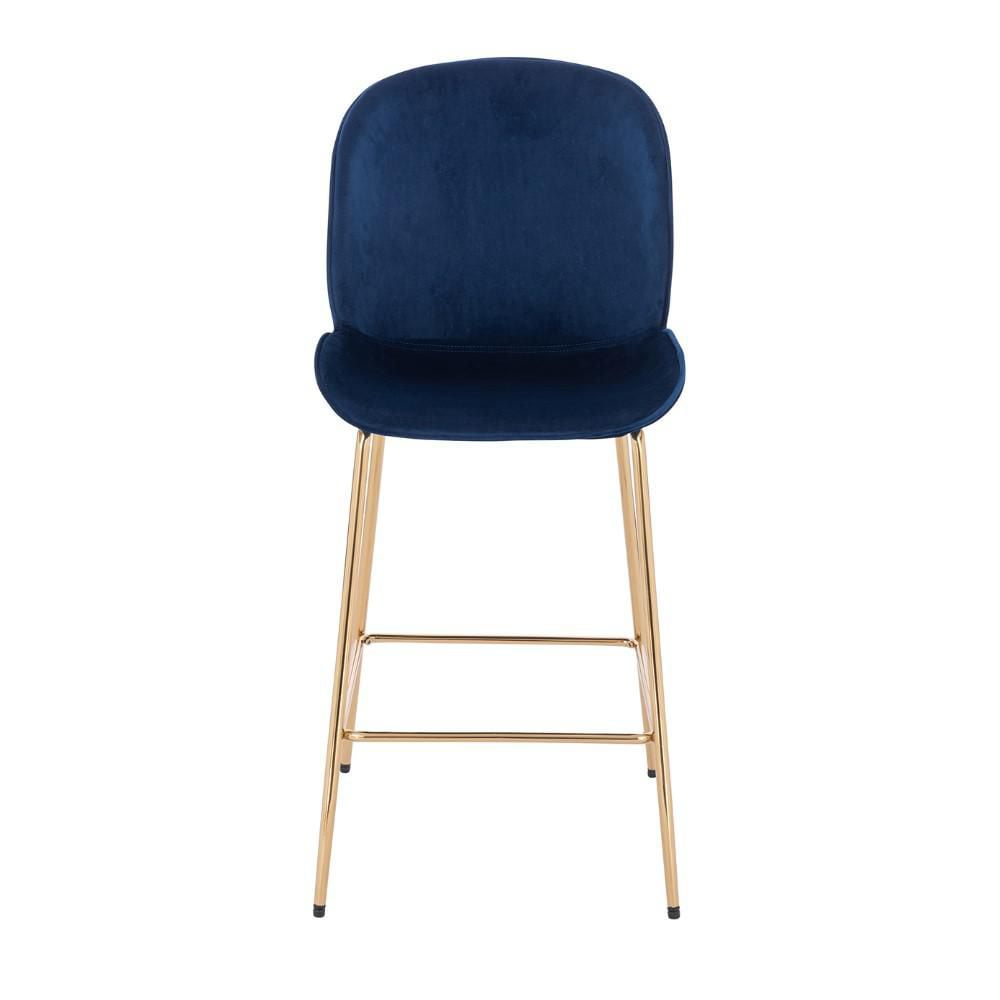 TABOURET LOTUS GOLD (SIÈGE SLIM) avec revêtement en velours doux et pieds en métal doré
