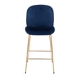 thumbnail image 4 of LOTUS GOLD STOOL (SLIM SEAT) with Soft Velvet Upholstery and Gold Metal Legs, 4 of 5