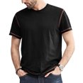 thumbnail image 1 of Besolor Summer Shirts for Men Round Neck Short Sleeve Basic Tops Casual Solid Color Sport Blouse Tees, 1 of 5