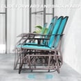 thumbnail image 4 of Outsunny Ensemble de 3 Pcs pour Patio avec Fauteuils Berçants, Ensemble de Balancelles d'Extérieur avec Table en Verre, 4 of 10