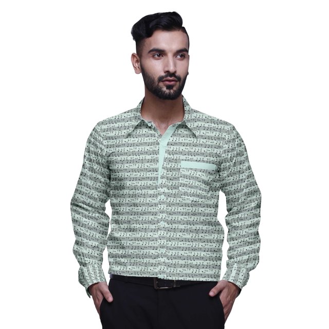 BESTMAN Chemise Décontractée Imprimée pour Hommes Coupe Ajustée à Boutons Manches Longues