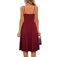 thumbnail image 4 of Drppepioner Femmes Grande Taille Femmes Mode Été Bord de Mer à Bretelles Sans Manches Col en V Couleur Unie Robe Décontractée, 4 of 7