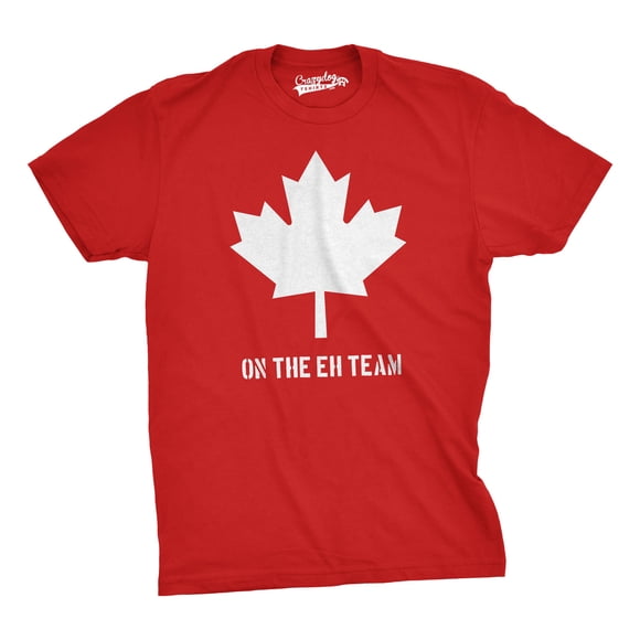 Mens On The Eh Team Canada T Shirt Funny Novelty Sarcasm Canadian Gift Cool (Heather Red) - XL