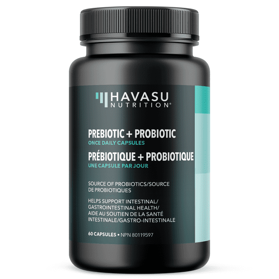 Prebiotics and Probiotics for Women and Men | Healthy Gut Flora with Patent Pending Probiotic and Prebiotic Blend | Digestive Support Capsules | 60 Ct by Havasu