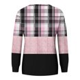 thumbnail image 5 of KIHOUT Chandails de Mode pour Femmes, Blouse Décontractée à Manches Longues à Carreaux Patchwork Imprimés, Col Rond, Coupe Ample, Chandail à Enfiler, Tailles P-2TG, 5 of 5