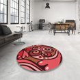 thumbnail image 4 of Ahgly Company Tapis Rond Lavable en Machine Intérieur Transitionnel Orange, 8 Pieds Rond, 4 of 7