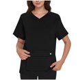 thumbnail image 3 of Ohufall Plus Size Scrubs for Women Stretch, Solid Color Scrub Tops - Front Pocket Design for Nurses & Healthcare Workers, 3 of 3