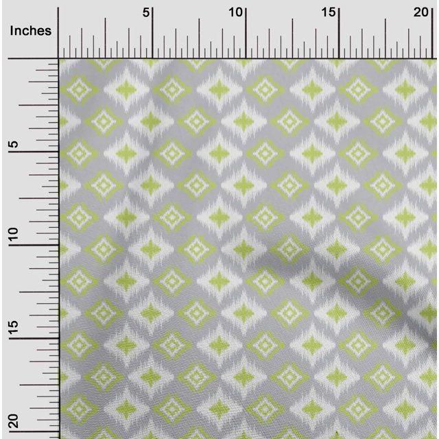 oneOone Georgette Viscose Fabric Geometric Ikat Printed Fabric 1 Yard 42 Inch Wide
