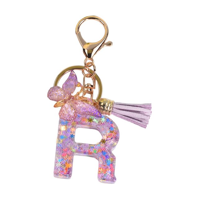 lionlar Resin Keychain Ornaments Girls Women Gifts English Alphabet Keyring Keychain R R