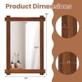 thumbnail image 3 of Costway 35 x 24 Inch Shatterproof Wall Mirror with Acacia Wood Frame & Vintage Rivet Design, 3 of 10