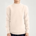 thumbnail image 1 of LWFFDAW Long Sleeve Shirts for Kid Boys Girls Trendy Ribbed Knitted Tops Solid Color Basic Shirts Mock Neck Pullover Tops Children Clothes Beige Size 110, 1 of 6