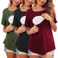 thumbnail image 1 of Vêtements de Grossesse Offres de l'Action de Grâce Liquidation Été Vêtements de Maternité pour Femmes Col Rond Manches Courtes Volants Pli Hauts de Grossesse, 1 of 5
