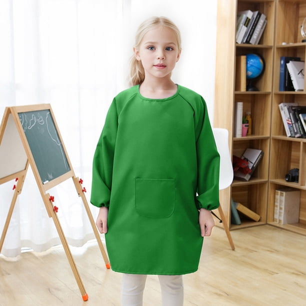 Tablier De Peinture Enfant – Manches Longues Imperméable – 2 à 8 Ans – Poche Avant – Pour école, Cuisine, Arts