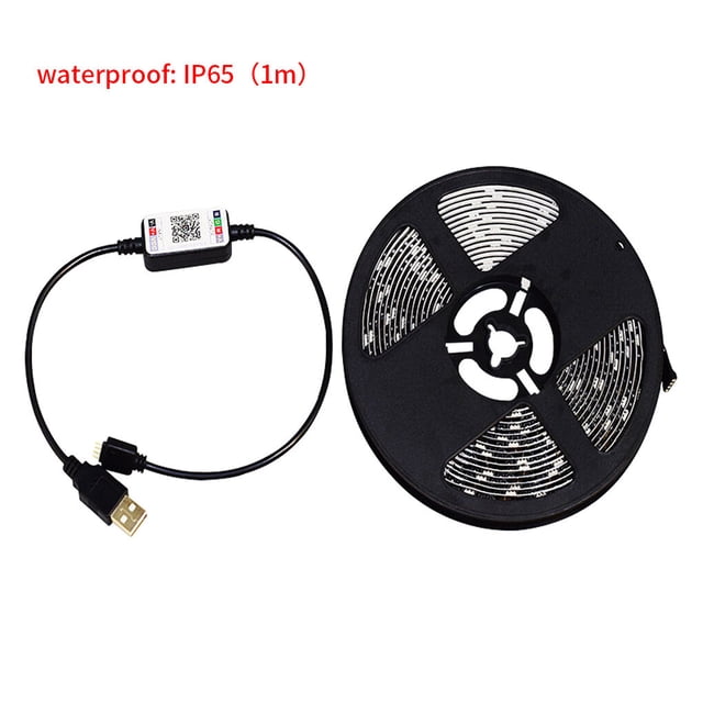 Maoww Bande Lumineuse Bande Lumineuse pour Téléphone Bluetooth Application 5050 USB LED RVB Décoration Lampe Intelligente, Étanche, 1 m