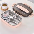 thumbnail image 2 of Stainless Steel Bento Box with Food Jar, Thermal Insulation 4 Compartments Food Storage Containers, Leakproof Lunch Box Tableware Set, Youngster School Lunch Containers, Food Storage, 2 of 8