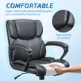 thumbnail image 3 of Mid-Back Faux Leather Ergonomic Executive Office Desk Chair，Black, 3 of 6