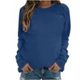 thumbnail image 1 of Hauts à Manches Longues pour Femmes Mode Femmes Décontracté Manches Longues Col Rond Uni Chandail pour Dames Hauts Blouse Blouses à Manches Longues pour Femmes Hauts à Manches Longues Hauts pour Femmes Manches Longues, 1 of 4