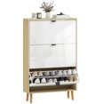 thumbnail image 1 of HOMCOM Armoire à Chaussures Étroite, Armoire de Rangement pour Chaussures à 3 Tiroirs Basculants, Blanc, 1 of 10