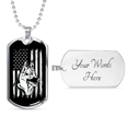 thumbnail image 4 of Collier de Drapeau Allemand Berger US en Acier Inoxydable Ou 18k or Chien Tag 24" Chaîne, 4 of 8