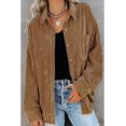thumbnail image 4 of Chemises en Velours Côtelé à Boutons pour Femmes Col Rabattu Blouse à Manches Longues Hauts, 4 of 7