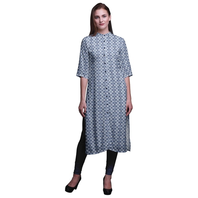 Bimba Kurti Droite Imprimée Kurtis pour Femmes Vêtements d'Été Petit