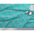 thumbnail image 3 of Soimoi Poly Georgette Fabric Leaves & Floral Block Print Fabric by The Yard 52 Inch Wide, 3 of 3