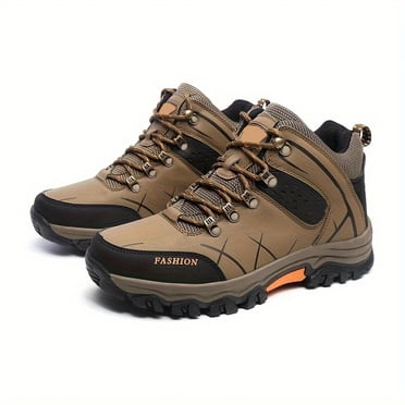 Mepaouo Bottes de Randonnée Imperméables pour Hommes en Cuir Suédé, Extérieur, Mi-Hautes, Bottillons à la Cheville, Chaussures de Randonnée Respirantes