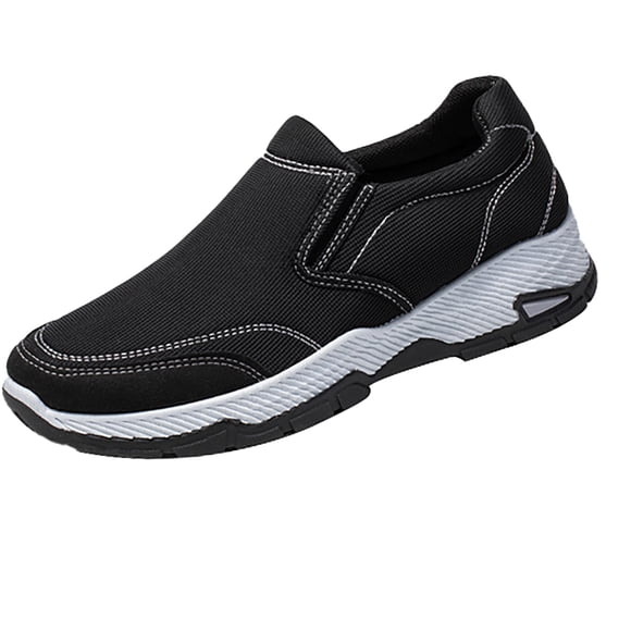 AUDeals Men's Loafers, Waterproof Slip On Shoes with Cushioning Comfort for Commuting, Standing Work and Casual Wear (Black, 10)