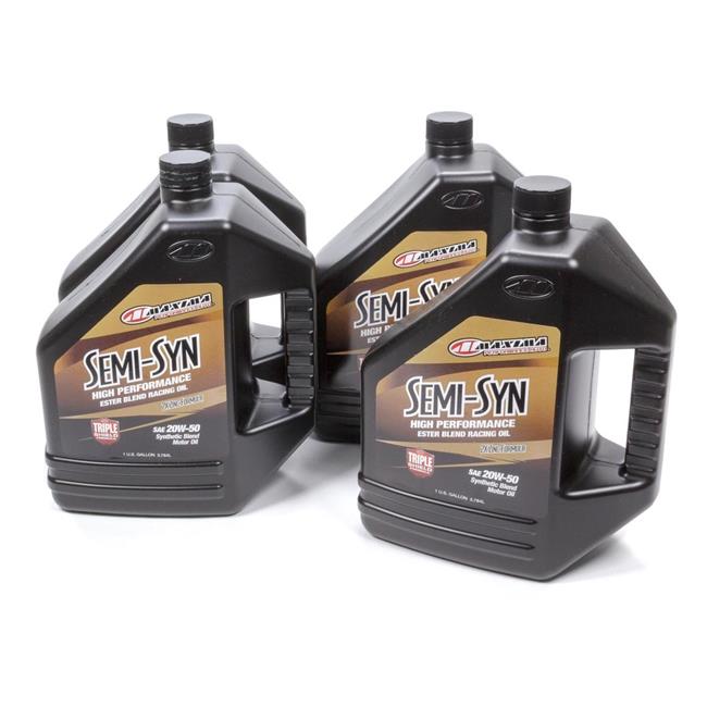 Maxima Racing Oils 39-359128B 1 gal Semi-Syn Motor Oil 20W50 Semi-Synthetic Oil, Case of 4