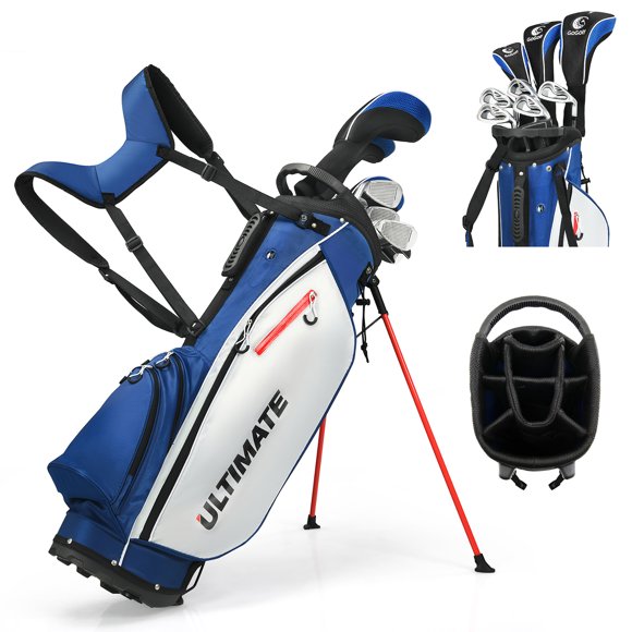Costway Ensemble Complet de Clubs de Golf pour Hommes 10 Pcs Comprend un Conducteur en Alliage