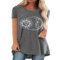 thumbnail image 1 of T-shirt à Manches Courtes pour Femmes, Grande Taille, Décontracté, Col en V, Tunique Ample, 1 of 2