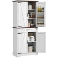 thumbnail image 1 of HOMCOM Farmhouse Kitchen Pantry, Tall Storage Cabinet with Door Racks White, 1 of 10