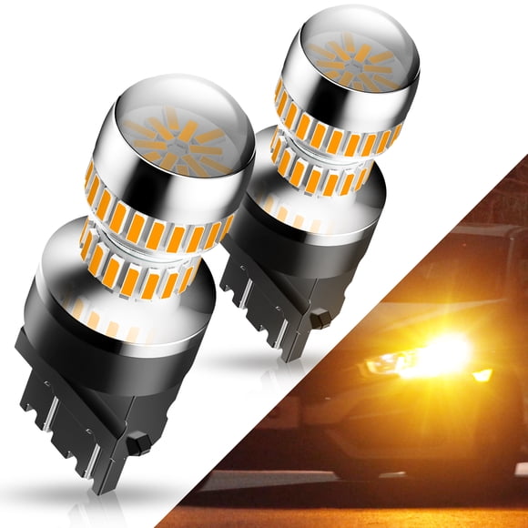 AUXITO 3157 LED Turn Signal Light Bulbs Amber Yellow 3156 3056 4057 4157 Blinker Parking Side Marker Brake Lights, Pack of 2