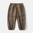 thumbnail image 2 of WEIYLL Pants for Boys Comfortable School Basic Solid Color Workwear Style Long Children Coffee Fall Clothes size 7-8 Years, 2 of 4