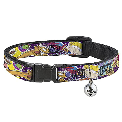 cat collar Breakaway Nick 90s Rewind 7 character 4 Logo collage 8 to 12 Inches 0.5 Inch Wide