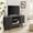 Charcoal, variant on Modway Render Mid-century Modern Low Profile corner Media TV Stand in Wal, 15 x 46 x 23