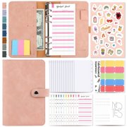 A6 Ring Binder, Budget Planner - 6 Holes Loose Leaf Notebook with Binder Pockets Money