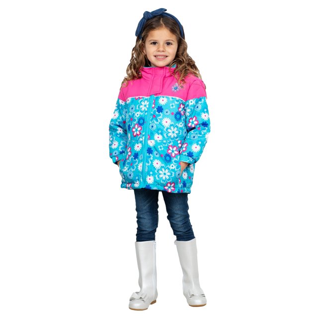 Rugged Bear Girls' Winter Jacket Hooded Coat Outwear