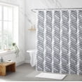 thumbnail image 1 of 1 rideau de douche en tissu à chevrons, 1 of 2